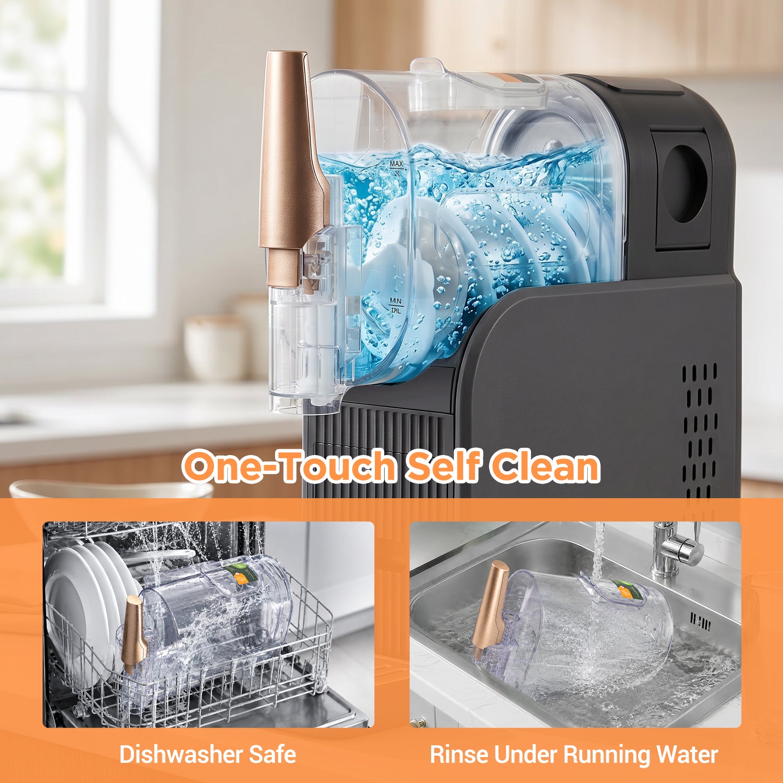 Slush Machine, Frozen Drink Maker 2L Capacity for Smoothies Milkshakes Frozen Cocktails Juice Slush Home Use Slushie Maker with Rinse Cycle Easy Clean No Ice Required