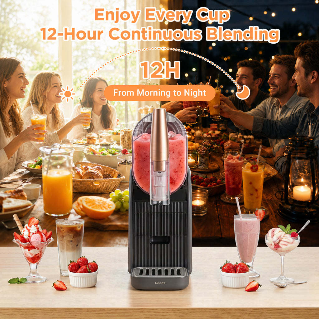 Slush Machine, Frozen Drink Maker 2L Capacity for Smoothies Milkshakes Frozen Cocktails Juice Slush Home Use Slushie Maker with Rinse Cycle Easy Clean No Ice Required