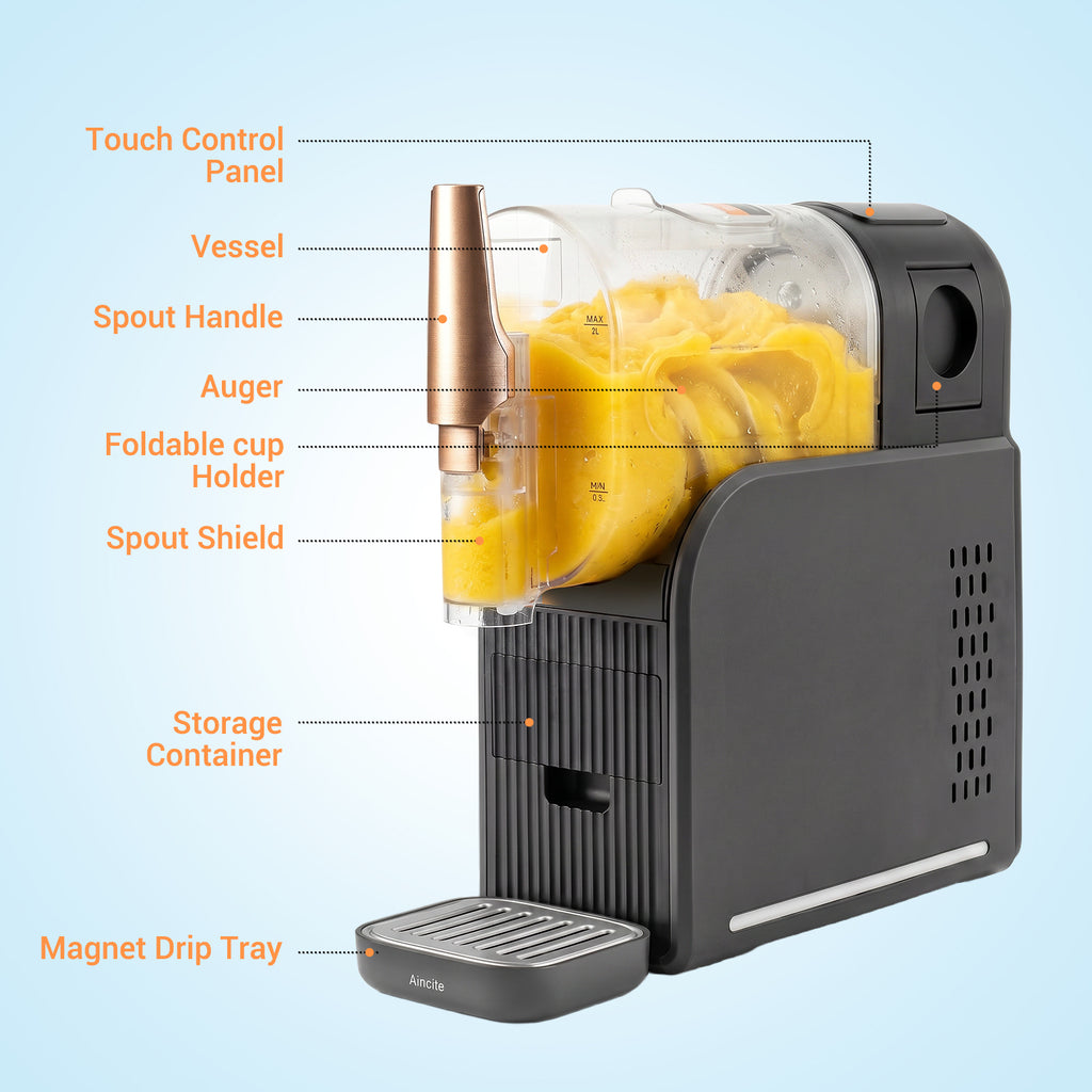 Slush Machine, Frozen Drink Maker 2L Capacity for Smoothies Milkshakes Frozen Cocktails Juice Slush Home Use Slushie Maker with Rinse Cycle Easy Clean No Ice Required