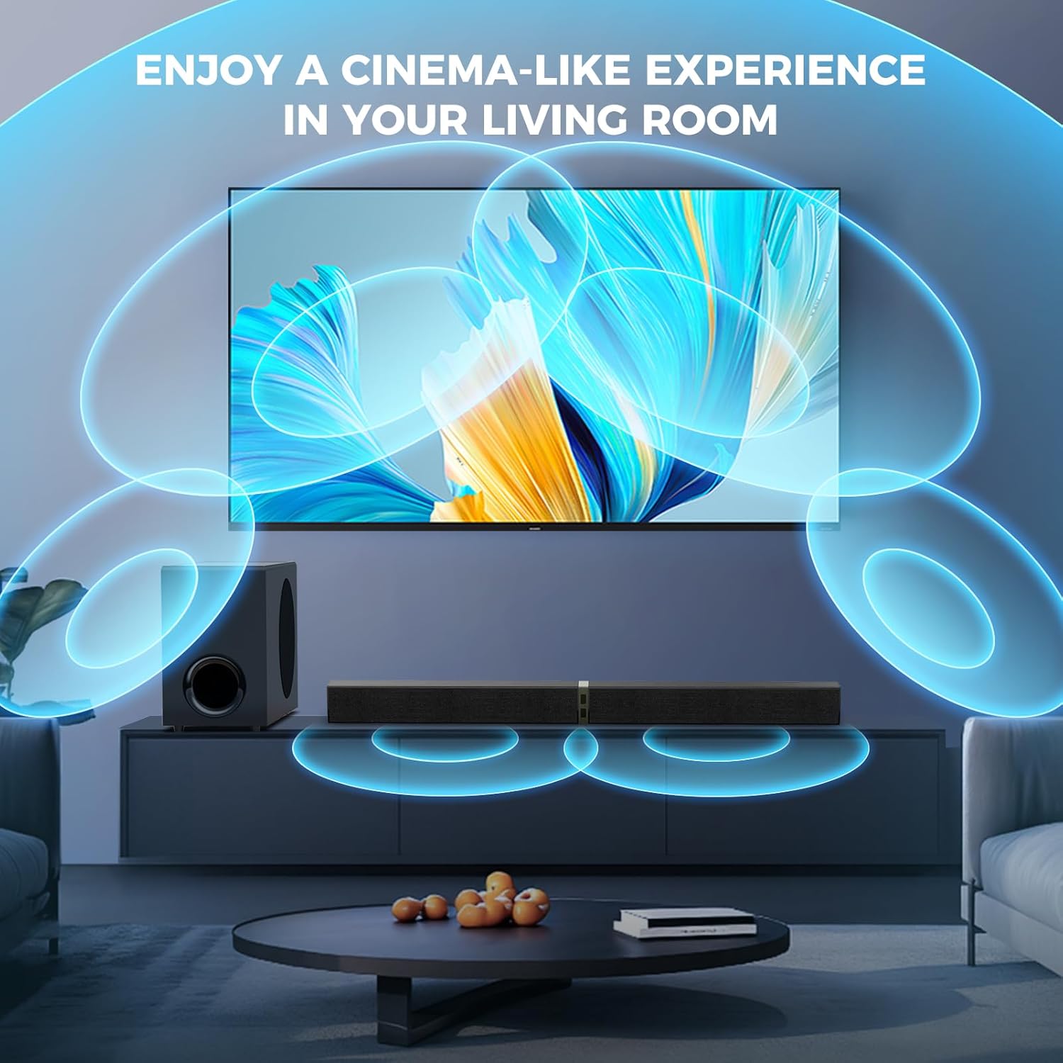 120W Sound Bar with Subwoofer for Smart TV, Bluetooth 5.3 Soundbar